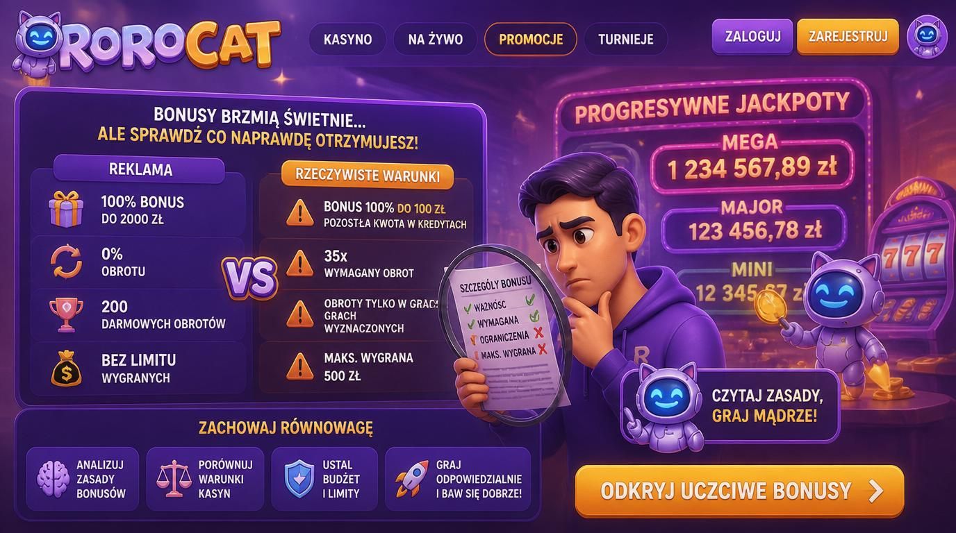gracz oceniający bonus, jackpoty, reklama vs regulamin